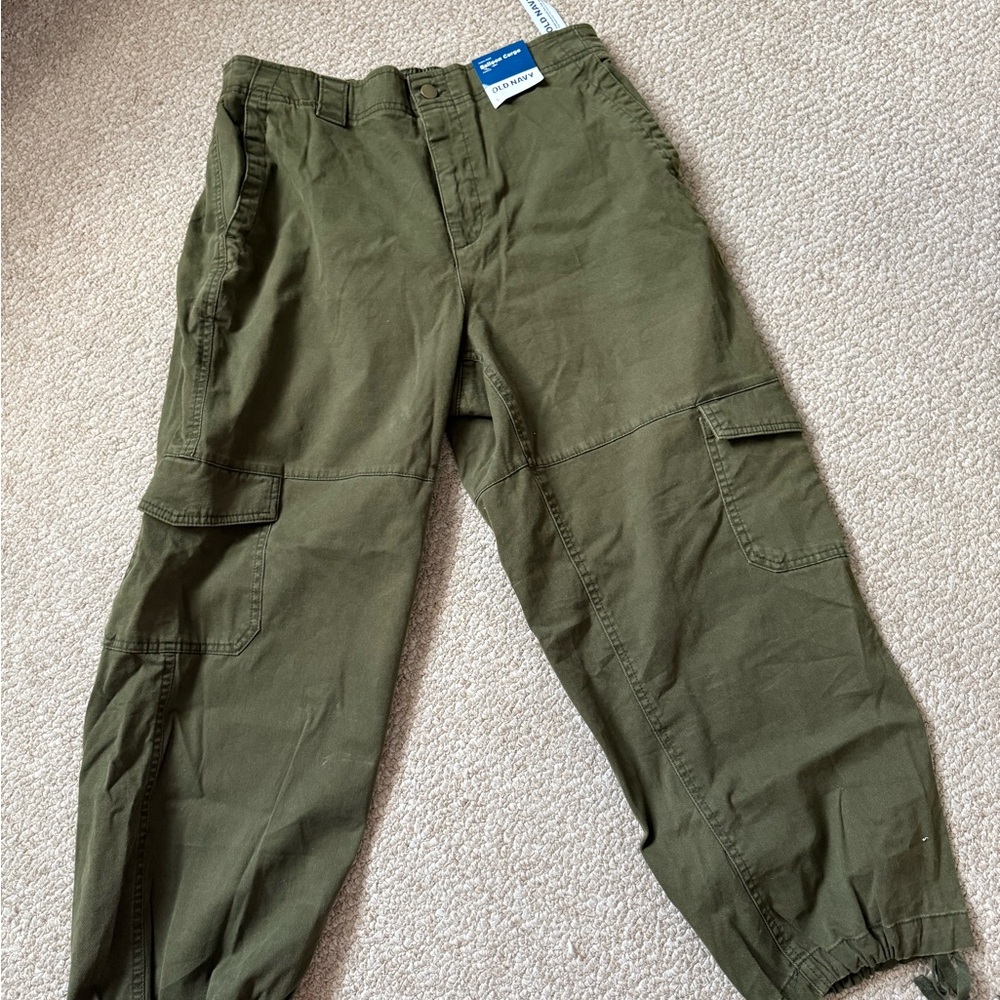 Old Navy Green Cargo Pants Durable Cotton